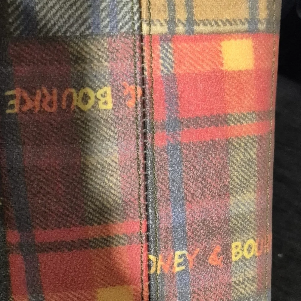 Dooney & Bourke Multicolor Plaid Satchel with Brown Accents